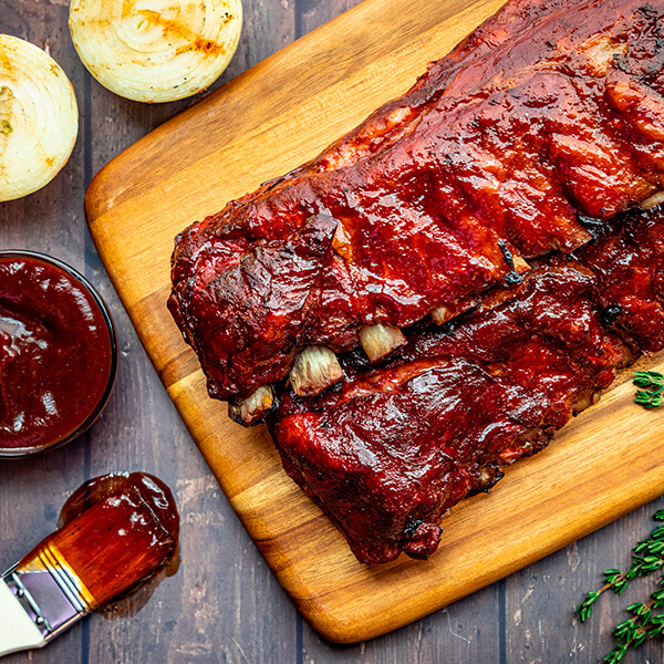 grilled pork ribs with maple bbq sauce